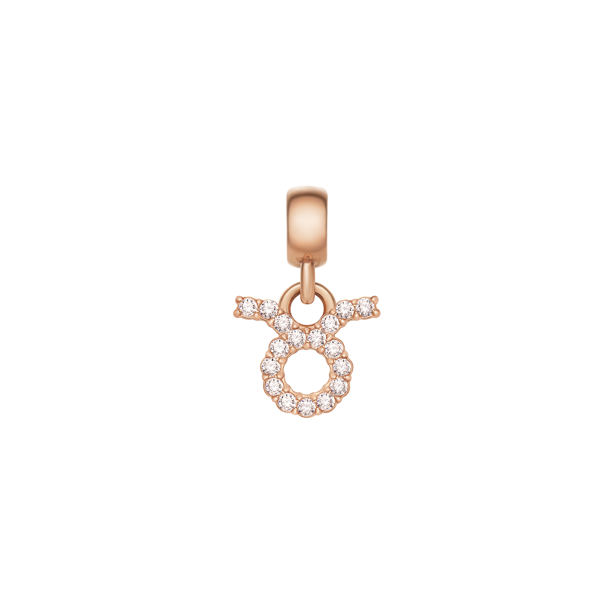 Crystal Zodiac Charm Rose Gold