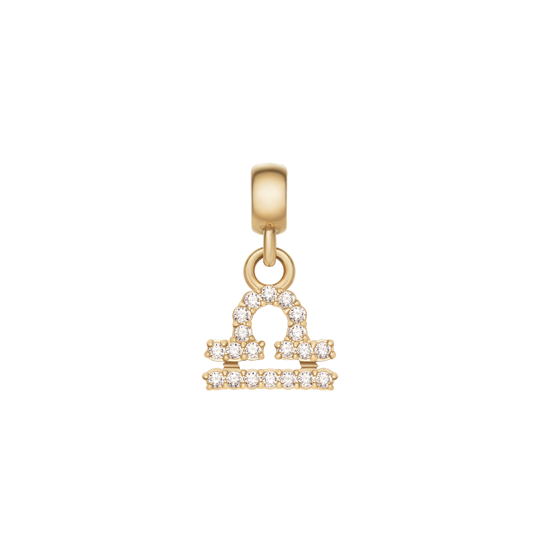 Crystal Zodiac Charm Gold