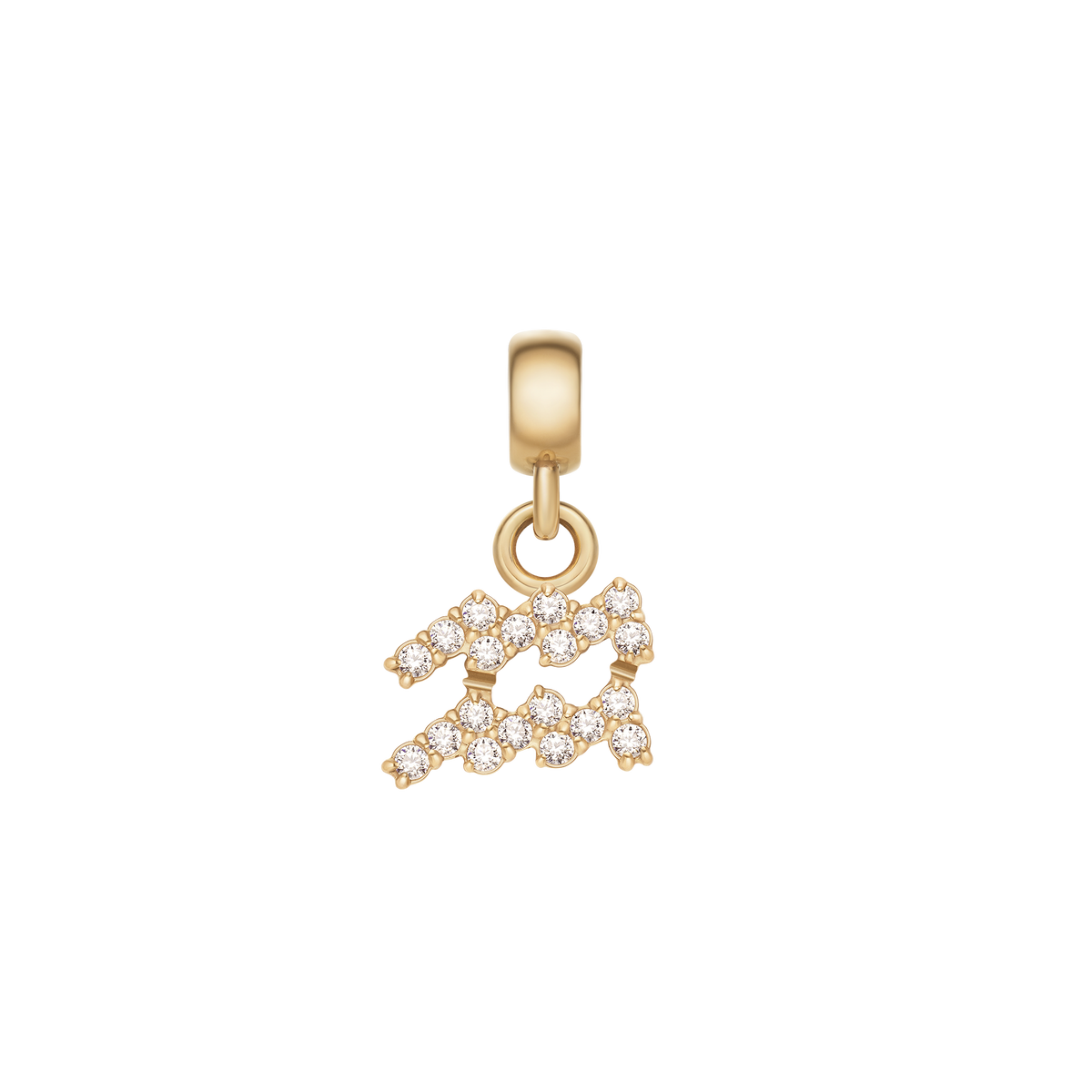 Crystal Zodiac Charm Gold