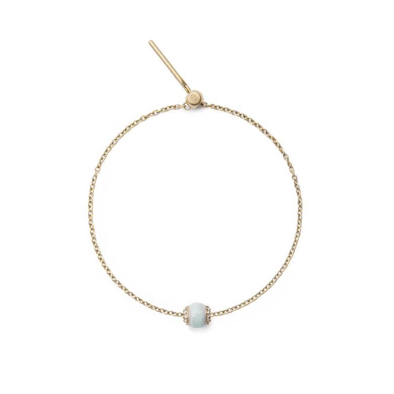 Amazonite Crystal Orb Gold Charm