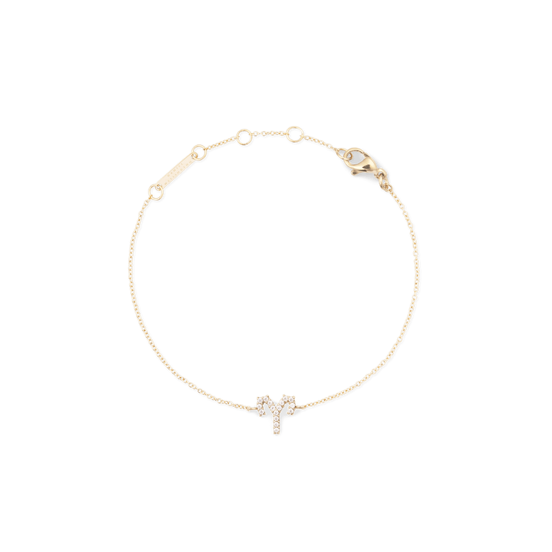 Crystal Zodiac Chain Bracelet Gold