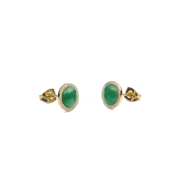 Audrey Earrings Jade Gold