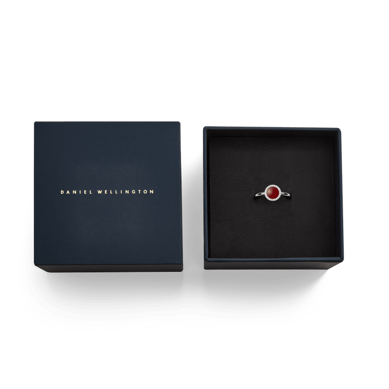 Audrey Ring Red Agathe Silver