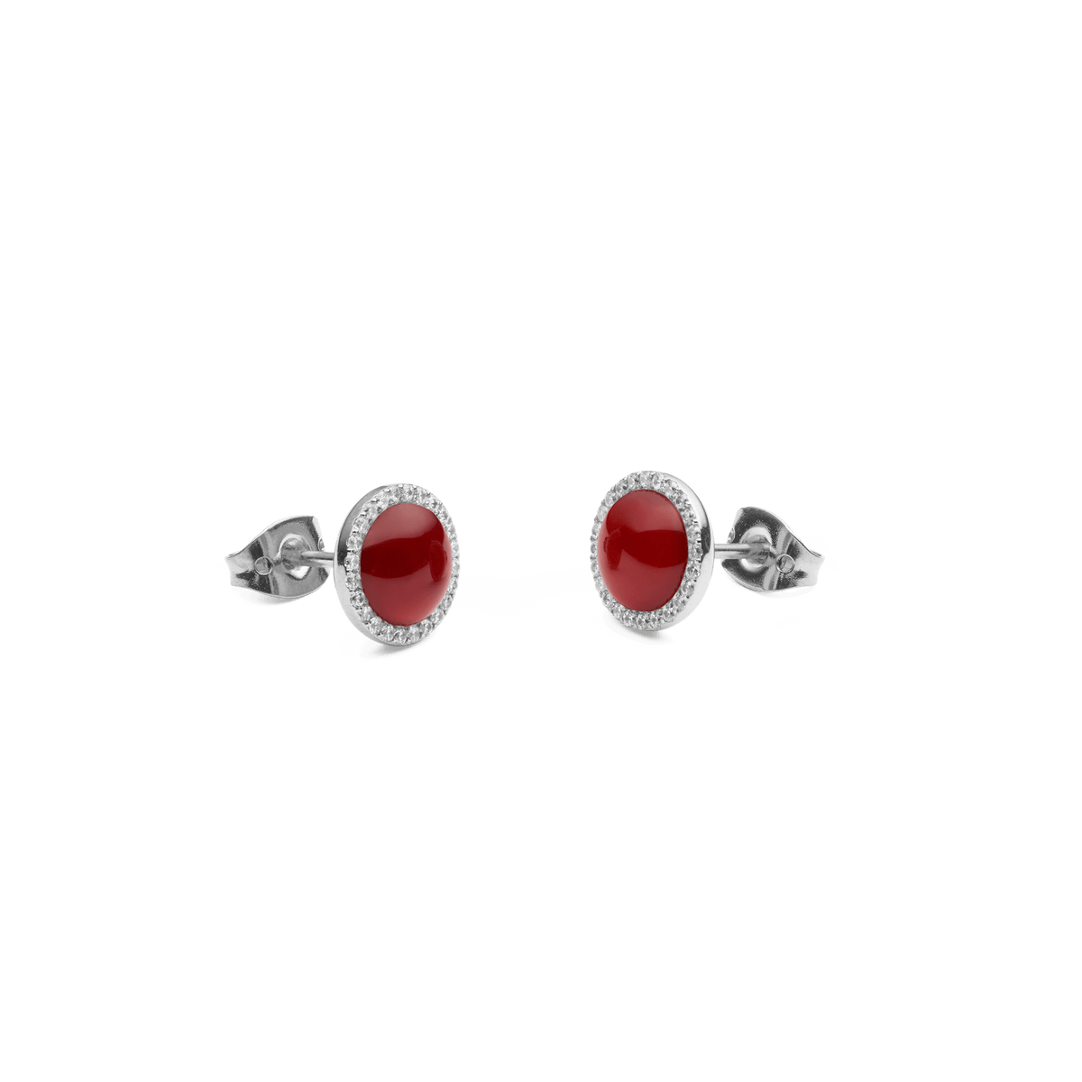 Audrey Earrings Red Agathe Silver