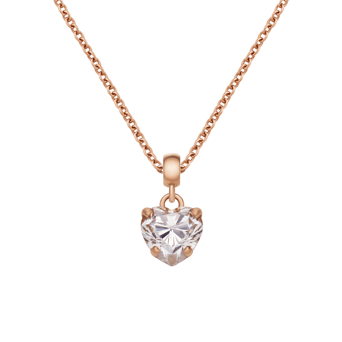 Heart White Crystal Charm RG