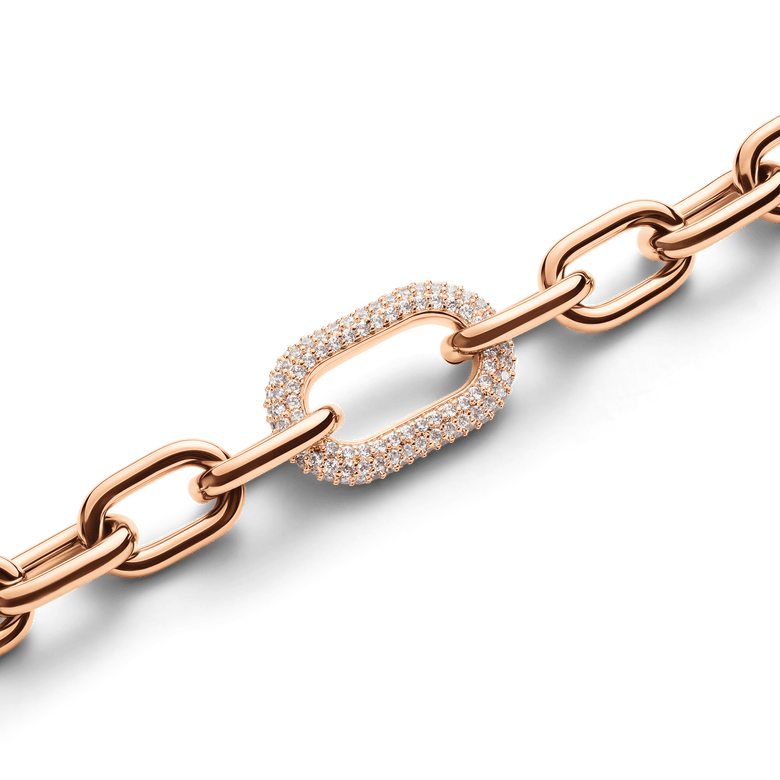 Crystal Link Bracelet Rose Gold