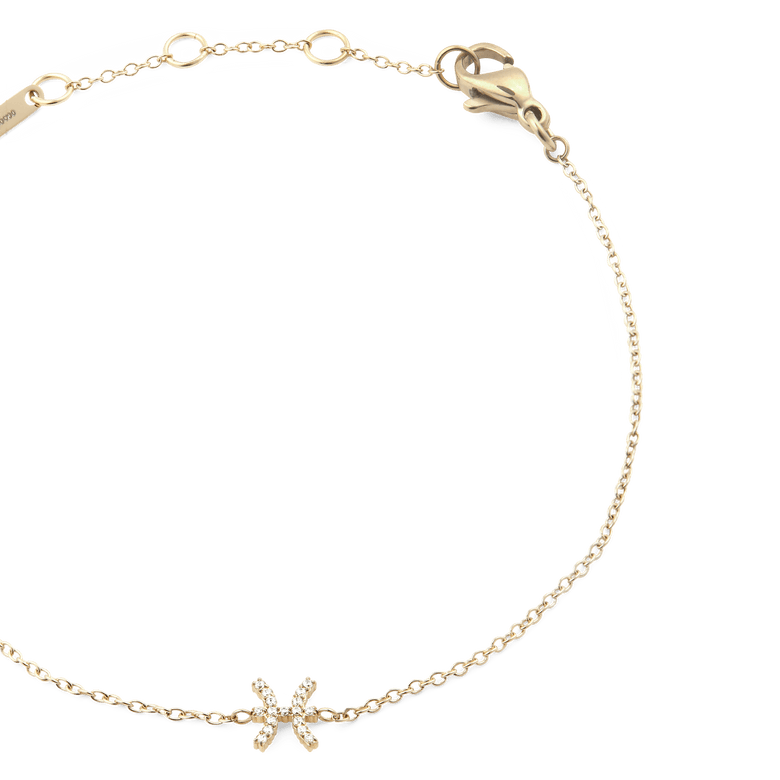 Crystal Zodiac Chain Bracelet Gold