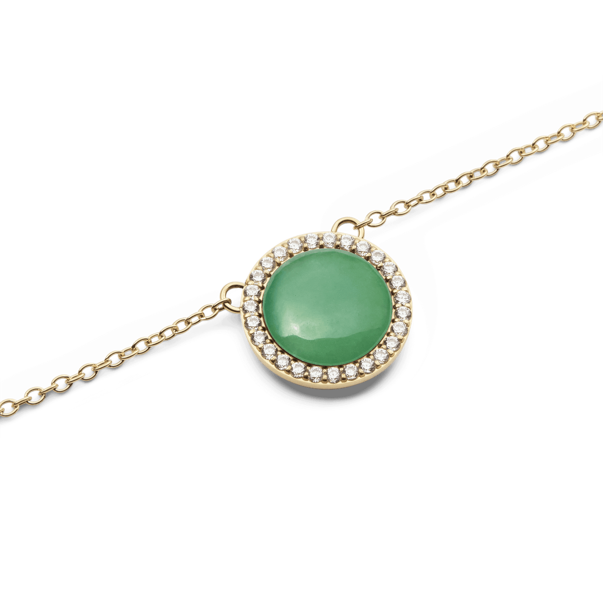 Audrey Necklace Jade Gold