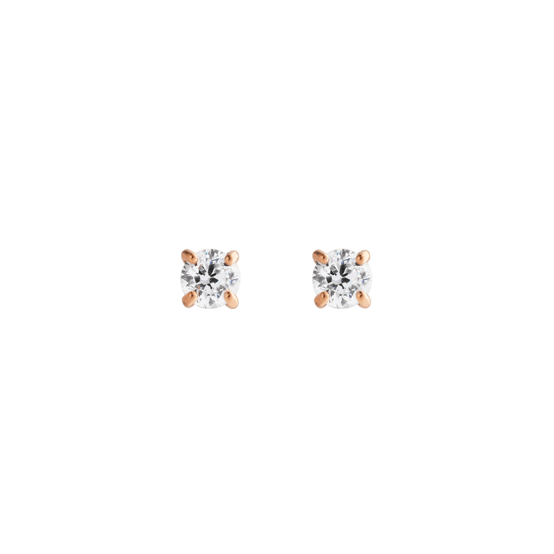 Mirelle Solitaire Stud Earrings Rose Gold
