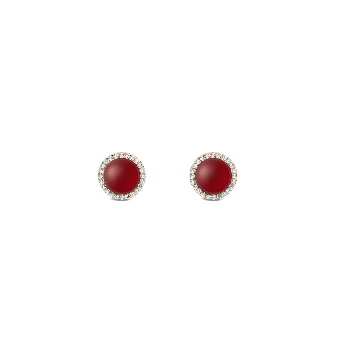 Audrey Earrings Red Agathe Gold
