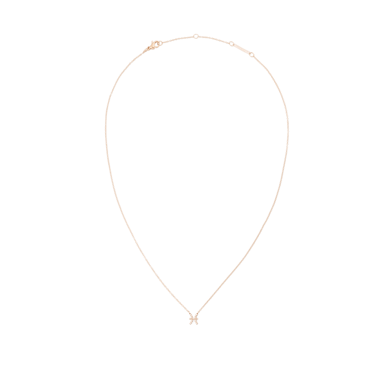 Crystal Zodiac Chain Necklace Rose Gold
