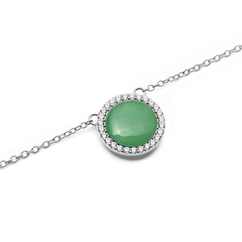Audrey Necklace Jade Silver
