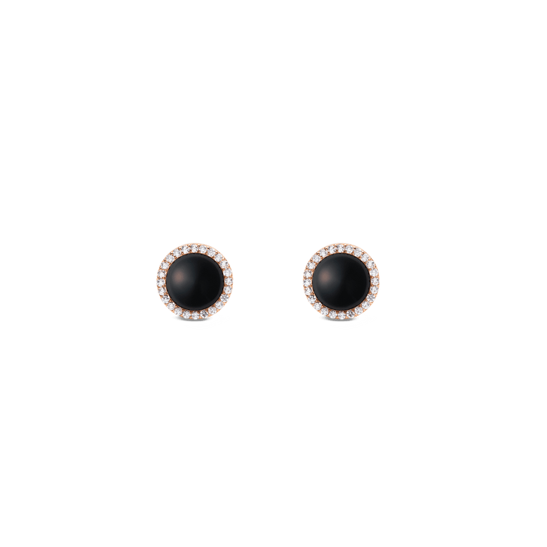 Audrey Earrings Black Agathe Rose Gold
