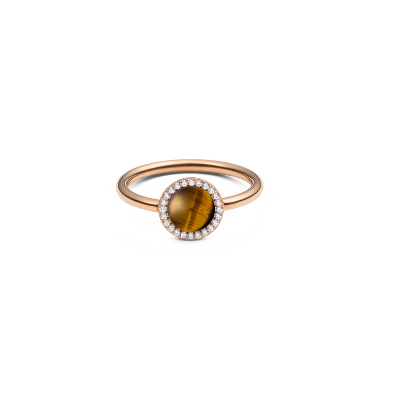 Audrey Ring Tiger Eye Rose Gold