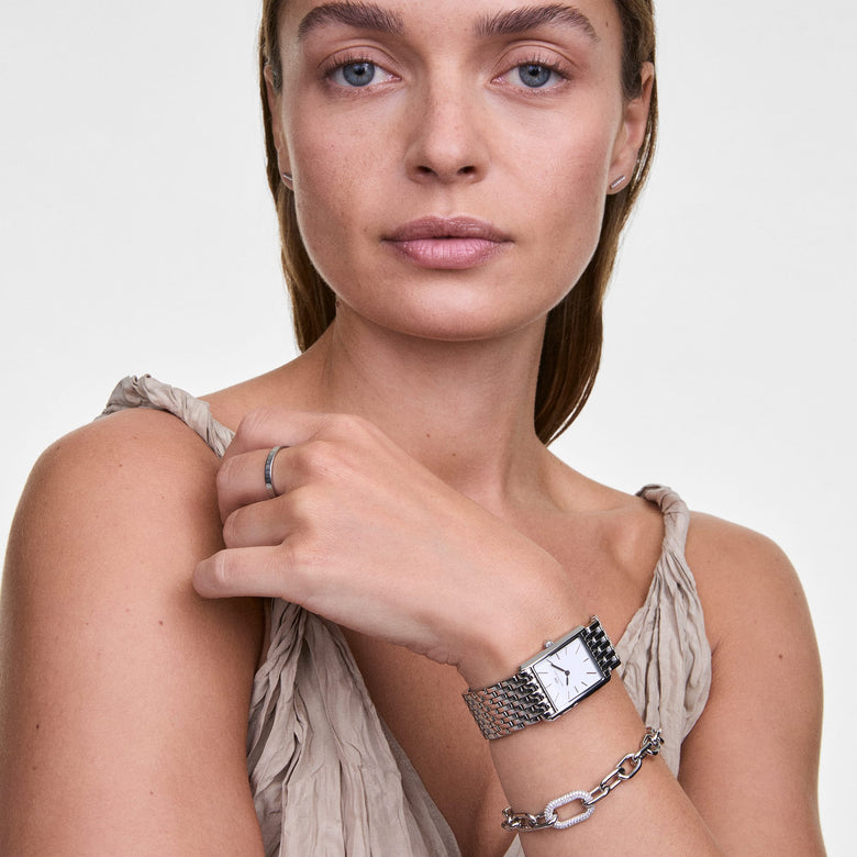 Crystal Link Bracelet Silver