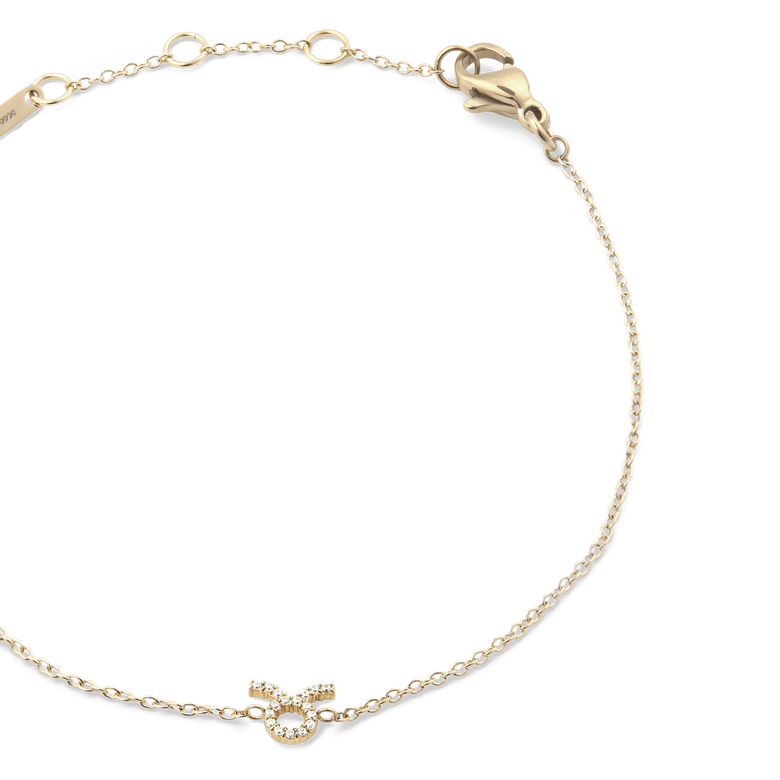 Crystal Zodiac Chain Bracelet Gold