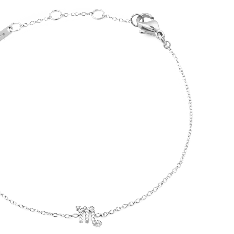 Crystal Zodiac Chain Bracelet Silver
