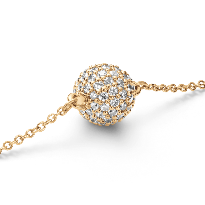 Pavé Crystal Pendant Bracelet Gold