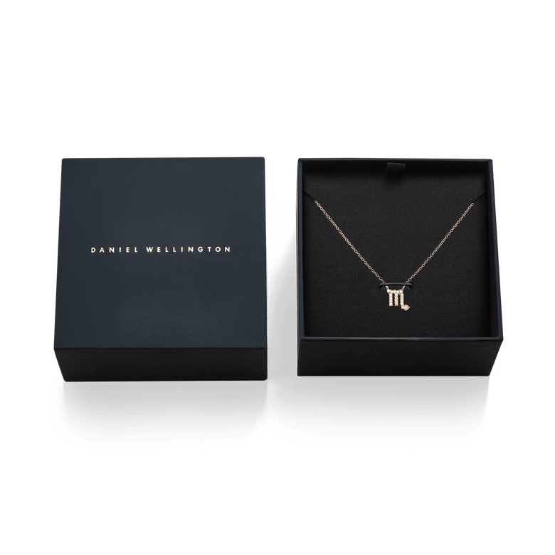 Crystal Zodiac Chain Necklace Rose Gold