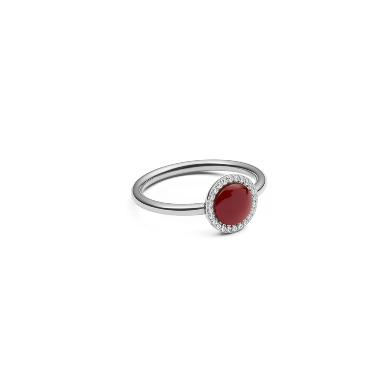 Audrey Ring Red Agathe Silver