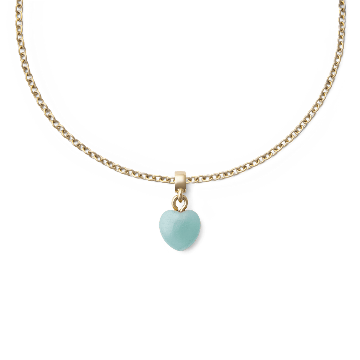 Amazonite Heart Gold Charm