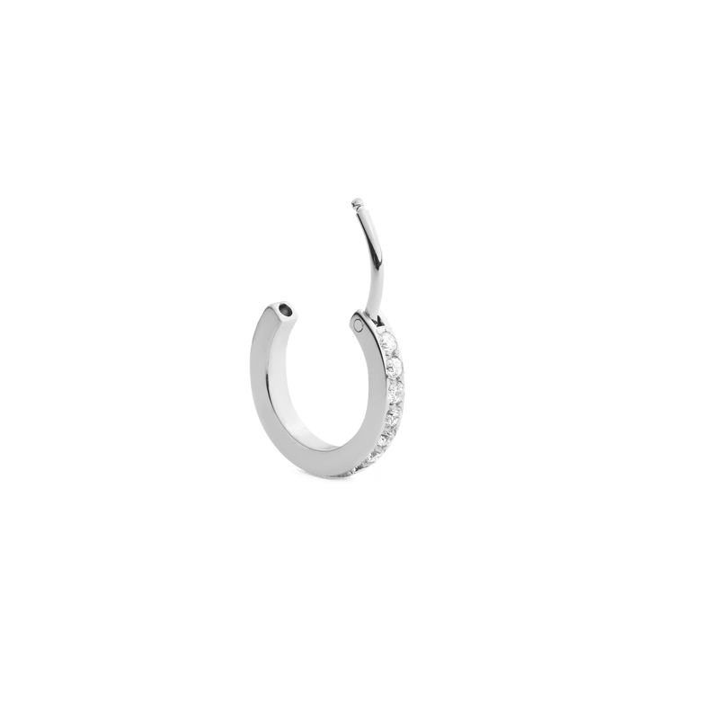 Crystal Hoop Earring Silver