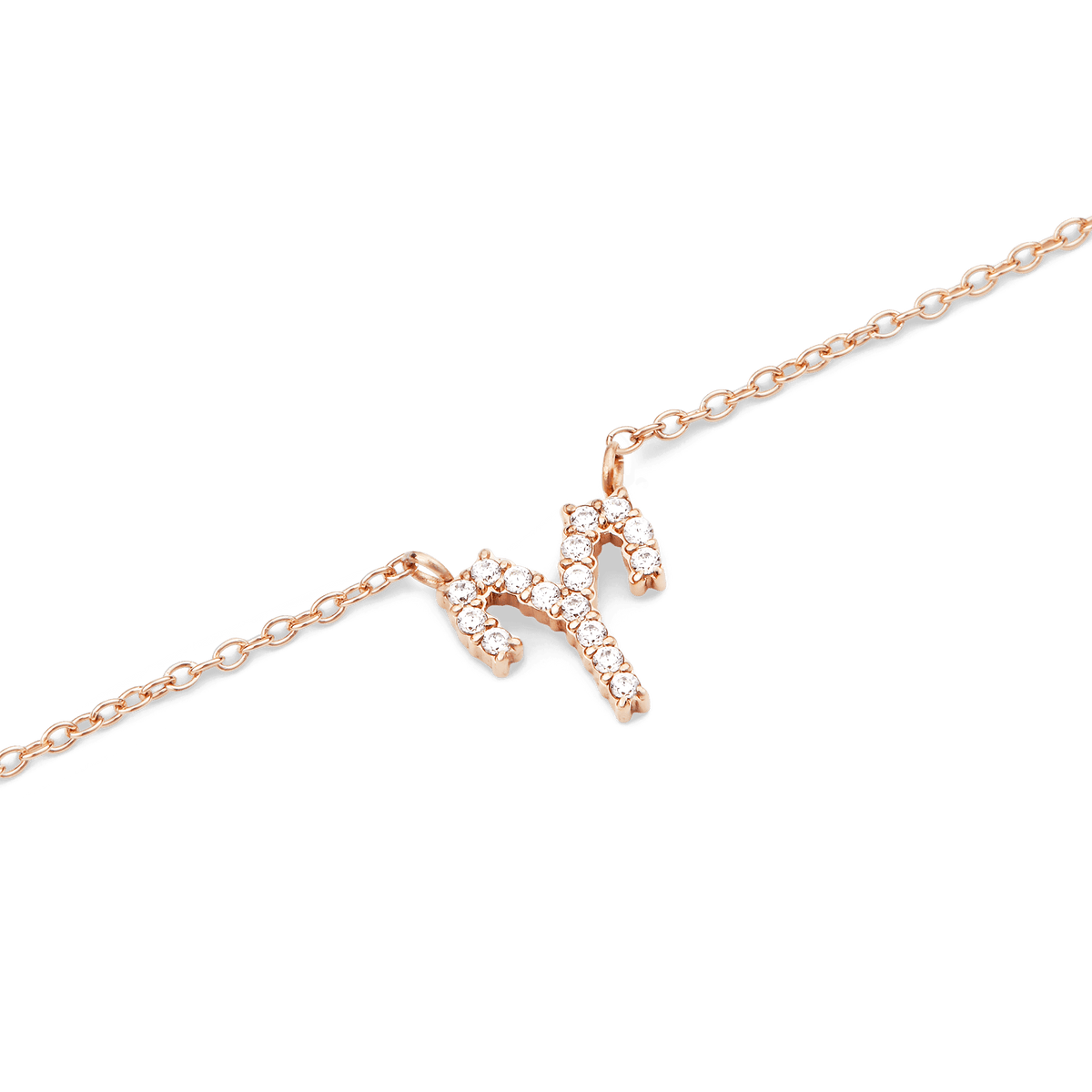 Crystal Zodiac Chain Necklace Rose Gold