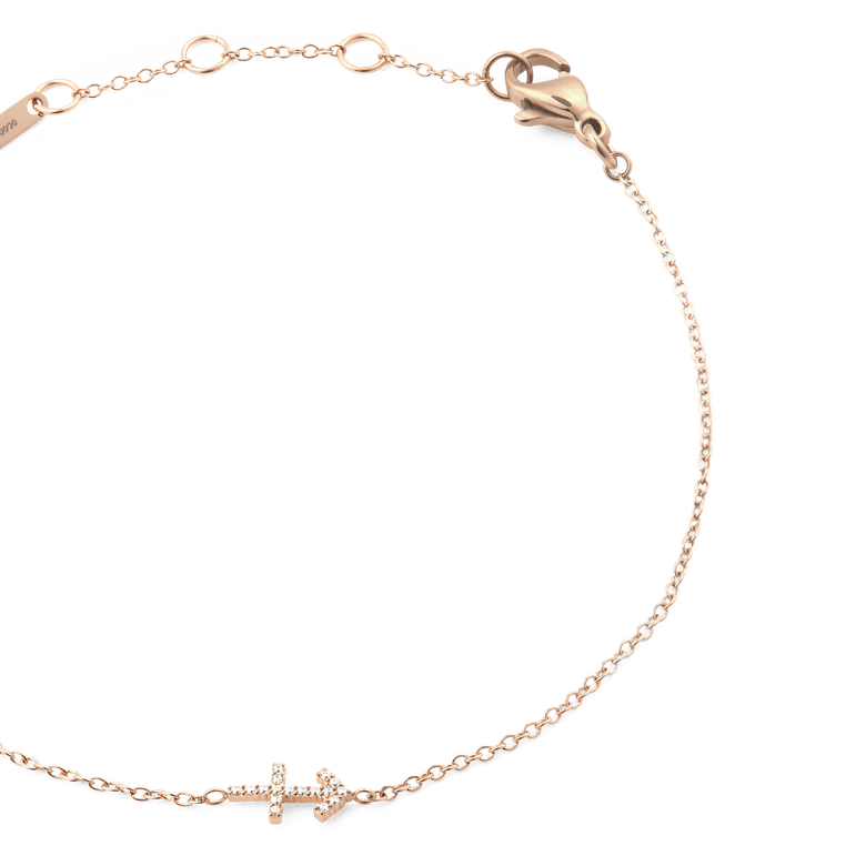 Crystal Zodiac Chain Bracelet Rose Gold