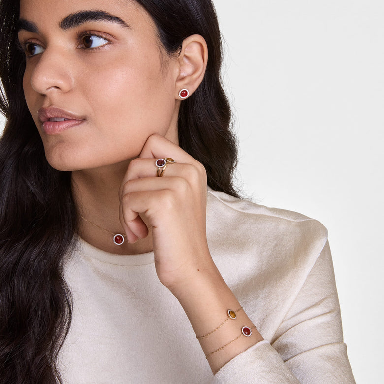 Audrey Necklace Red Agathe Rose Gold