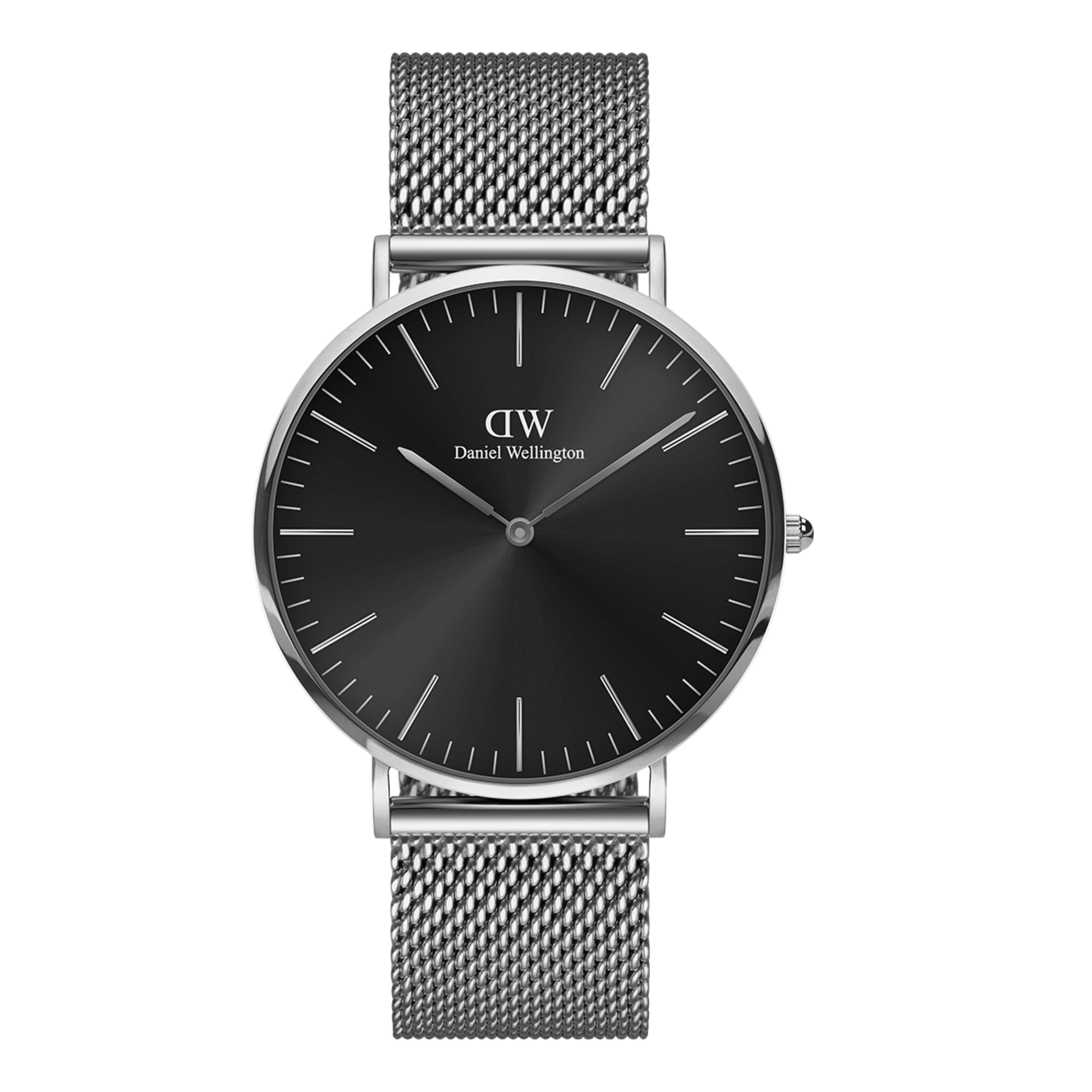 Mesh Onyx - Classic sterling silver watch & black dial | DW