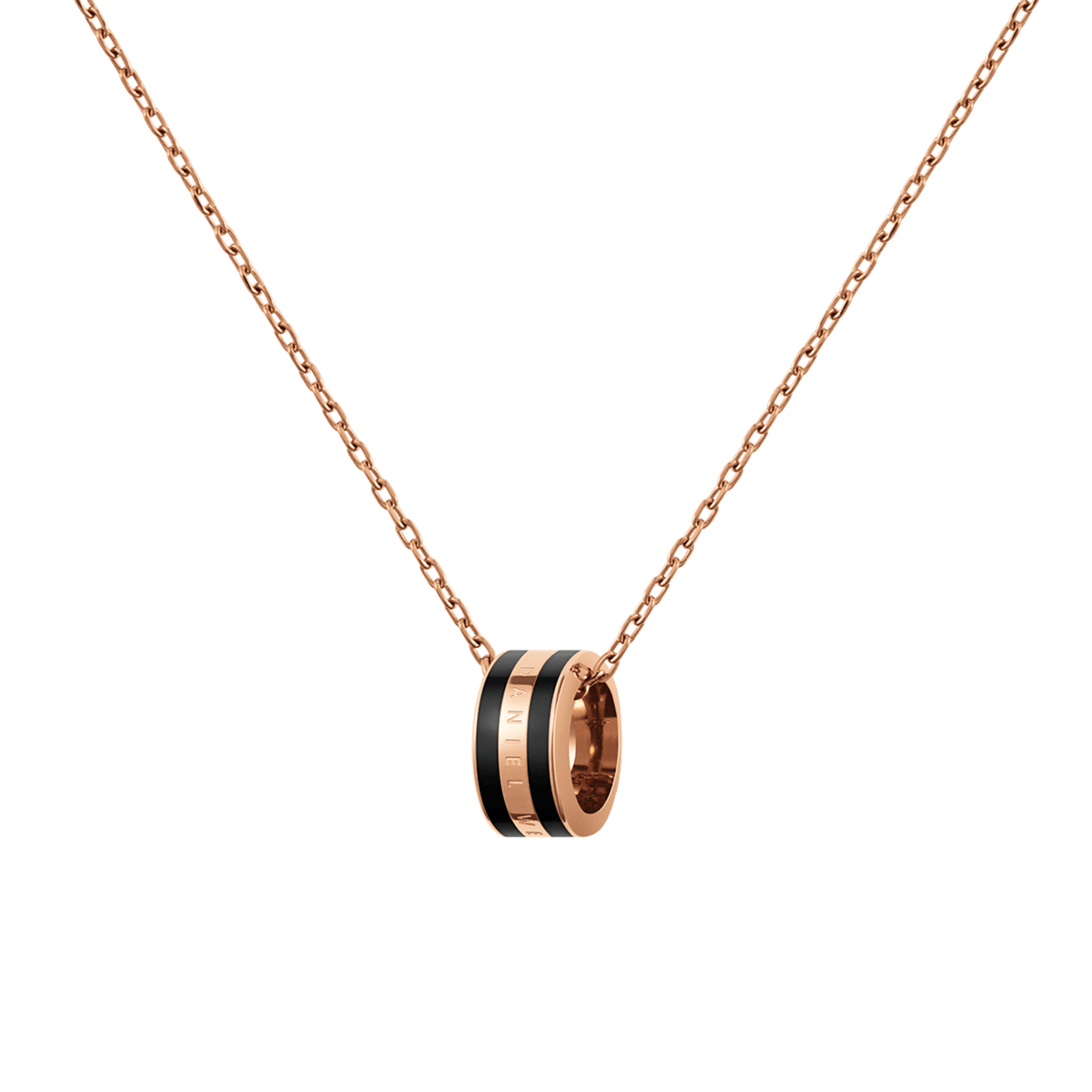 Emalie Necklace Rose Gold Black
