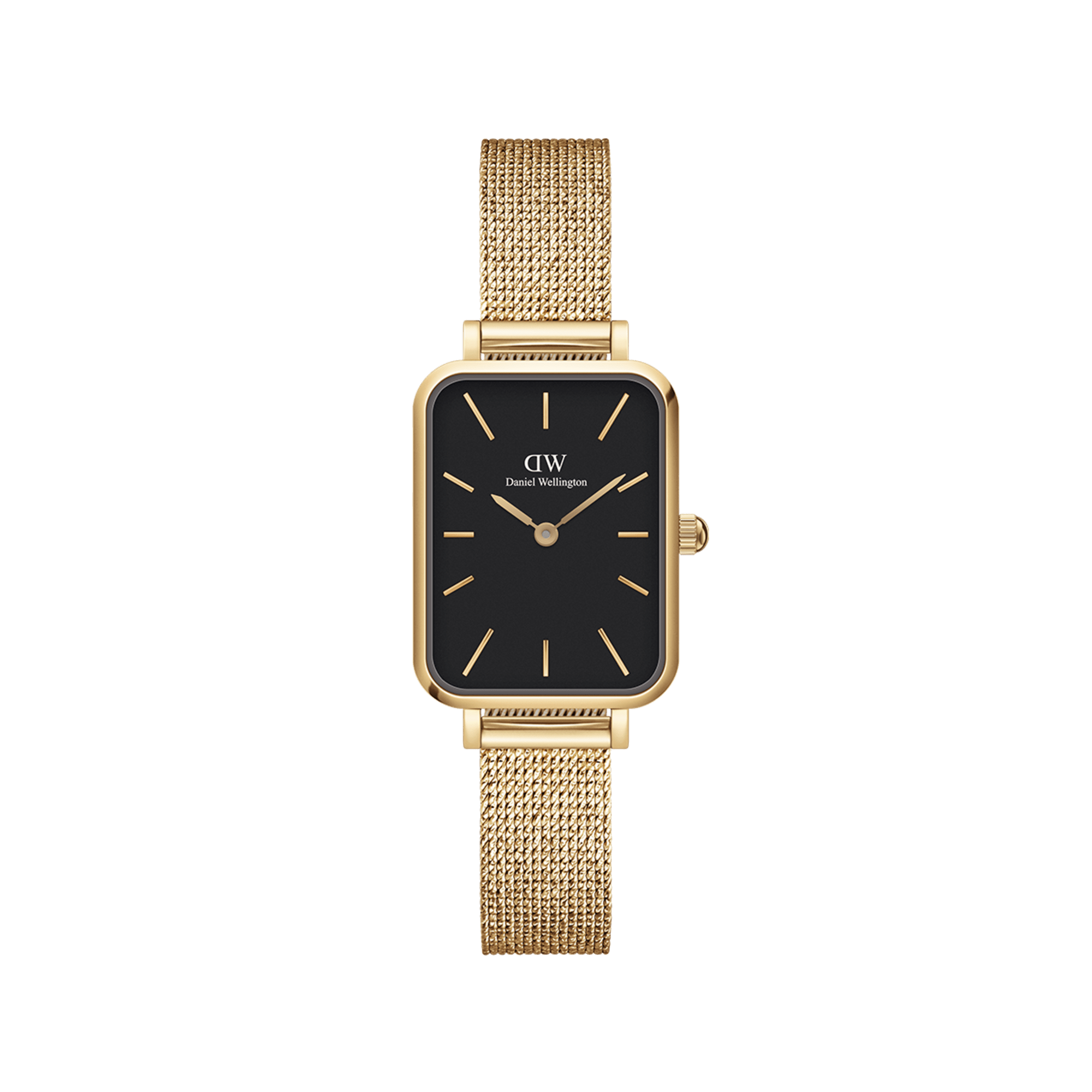 Quadro Pressed Evergold - Gold Watch with Mesh Band | DW Quadro Pressed Evergold - Gold Watch with Mesh Band | DW