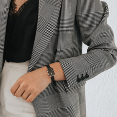 Quadro - Square black women's watch with rose gold | DW