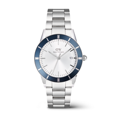 【ピーチ！】DW ICONIC LINK CERAMIC Iconic Link Arctic - Silver watch with blue dial 32mm | DW