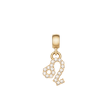Crystal Zodiac Charm Gold