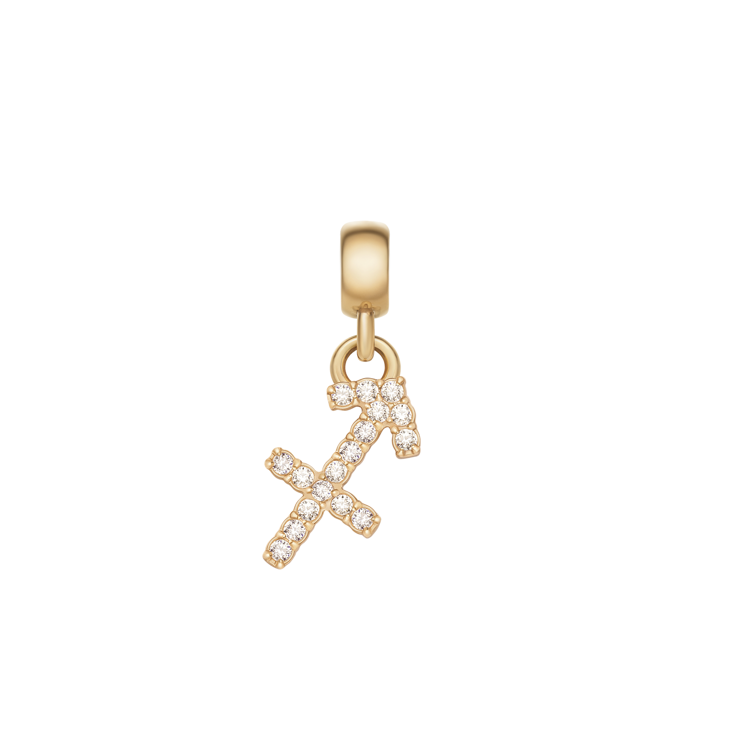 Crystal Zodiac Charm Gold