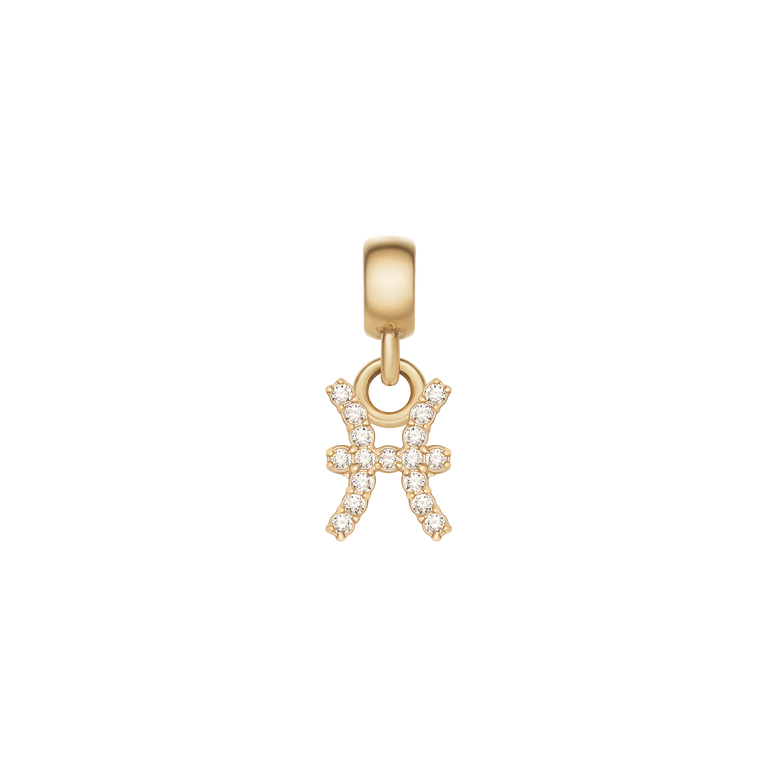 Crystal Zodiac Charm Gold