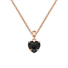 Heart Black - Crystals in rose gold | DW