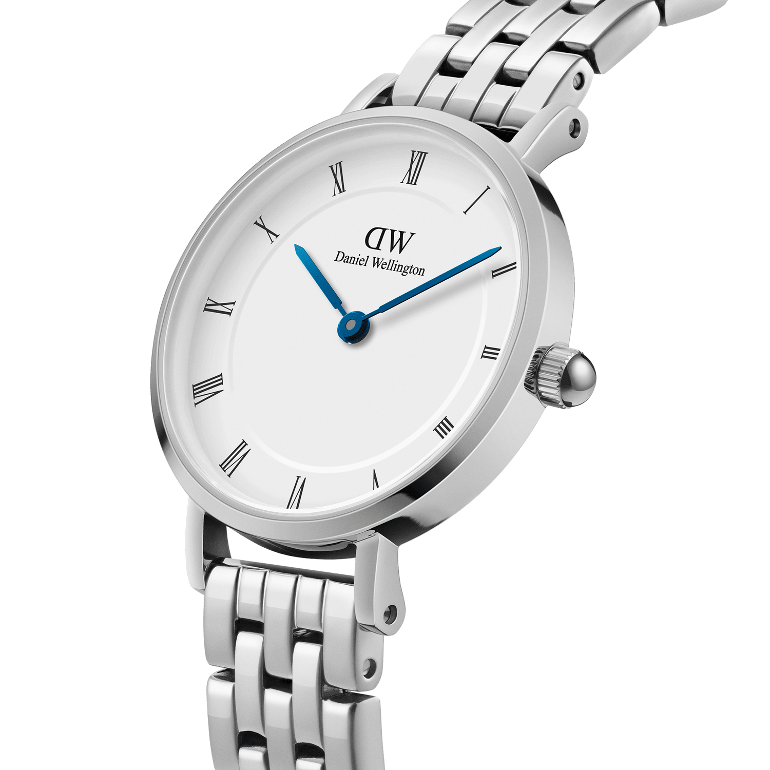Daniel Wellington Petite Roman Numerals 5 Link Silver Watch DW00100685