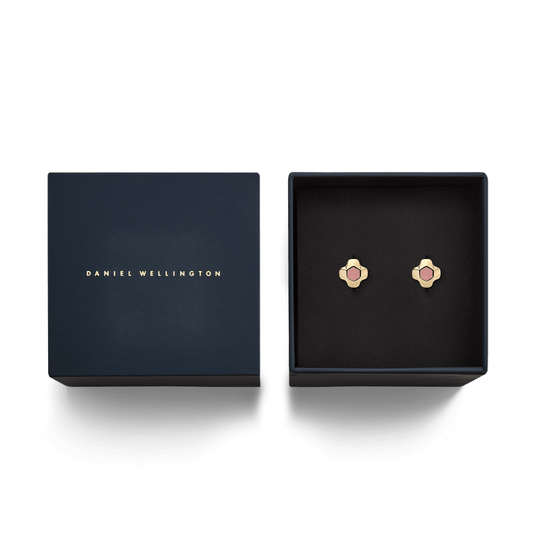 North Star Earrings Small Apricot Enamel Gold
