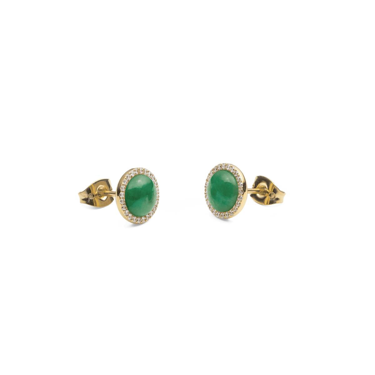 Audrey Earrings Jade Gold
