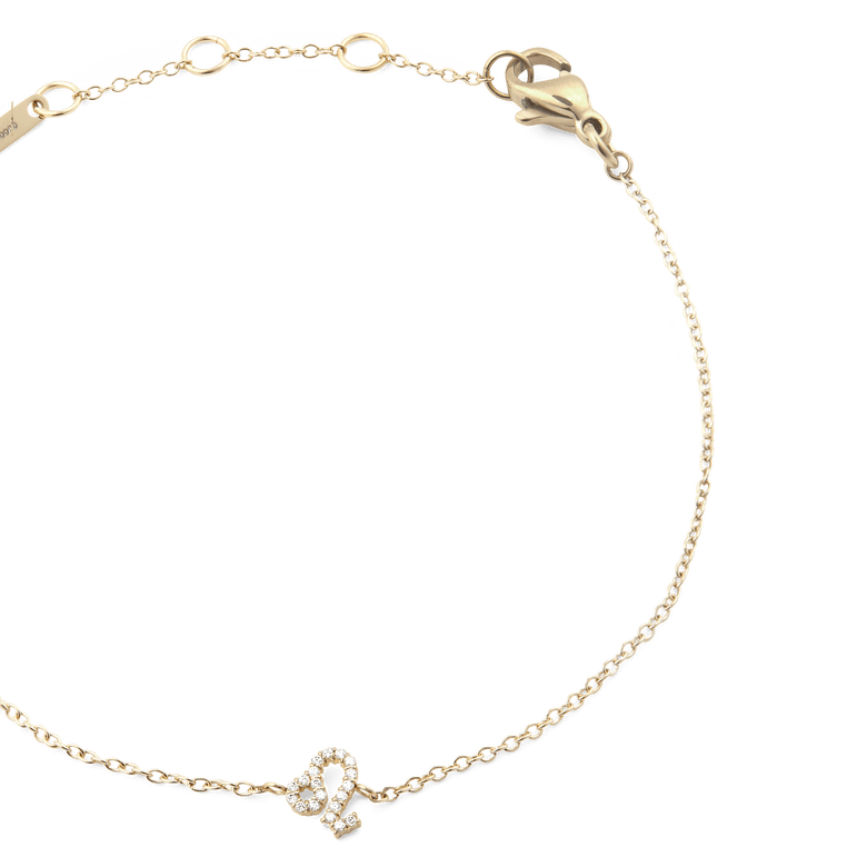 Crystal Zodiac Chain Bracelet Gold