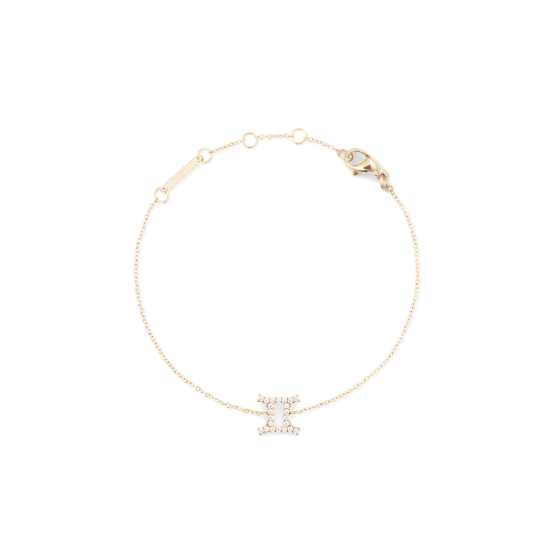 Crystal Zodiac Chain Bracelet Gold