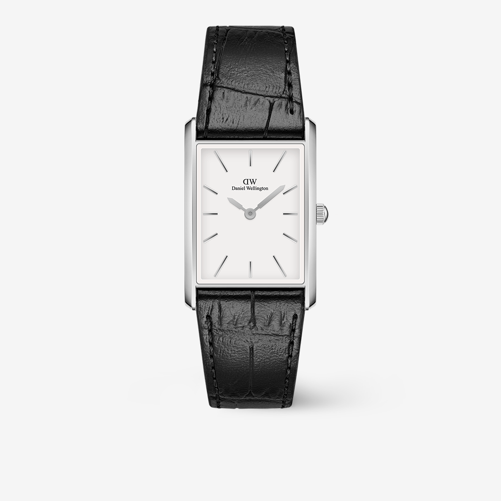 Daniel wellington black leather watch discount