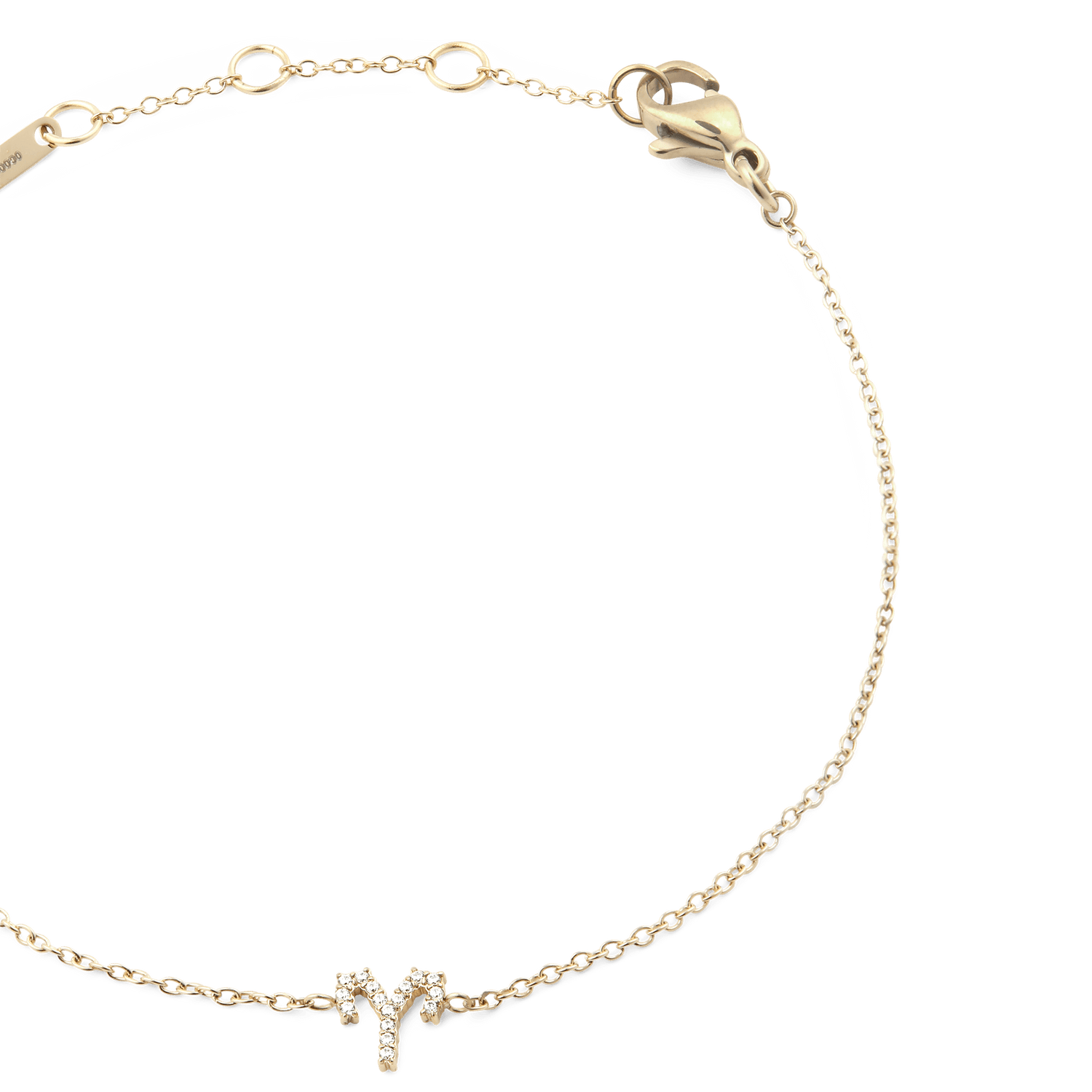 Crystal Zodiac Chain Bracelet Gold