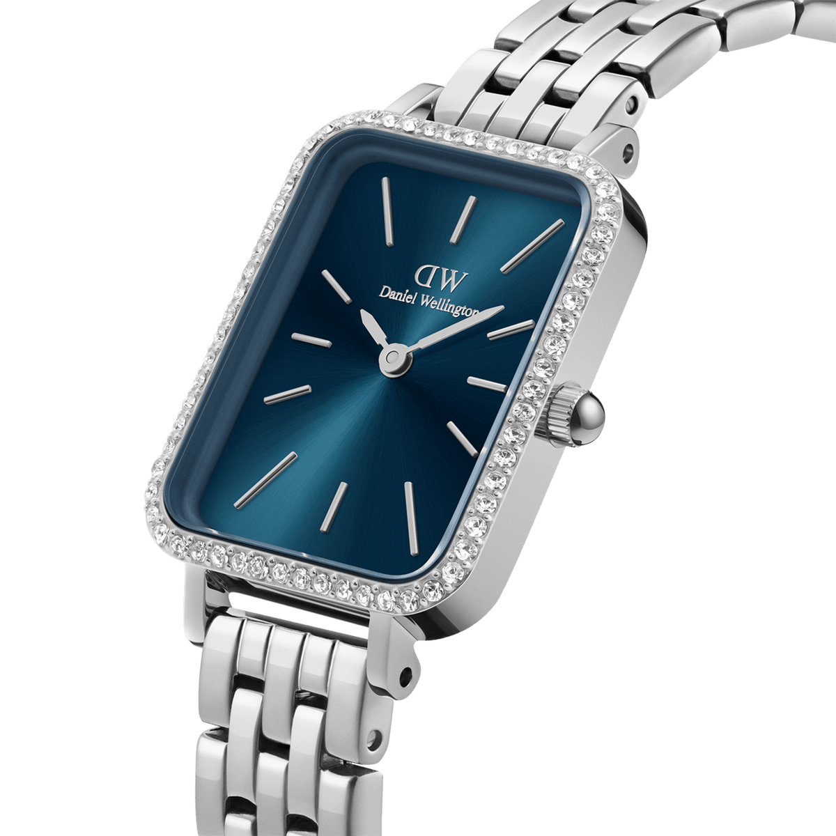 Quadro Bezel arctic sunray watch - with silver strap | DW Quadro Bezel arctic sunray watch - with silver strap | DW