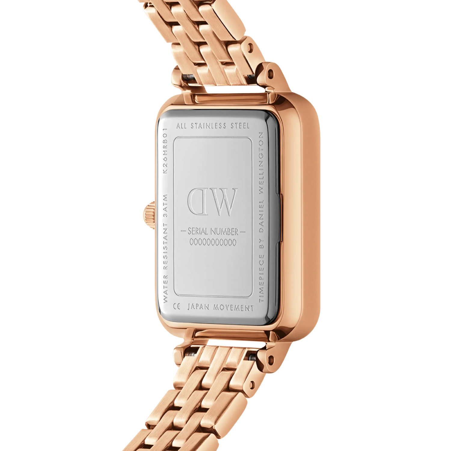 Daniel Wellington QUADRO LUMINE 20mm 腕時計 DW00100599 Quadro Bezel white dial watch - with rose gold strap | DW