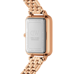 DanielWellington 美品Quadro Lumine Bezel Quadro Bezel white dial watch - with rose gold strap | DW