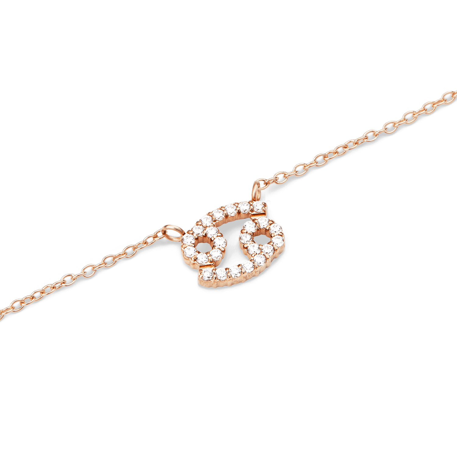 Crystal Zodiac Chain Necklace Rose Gold