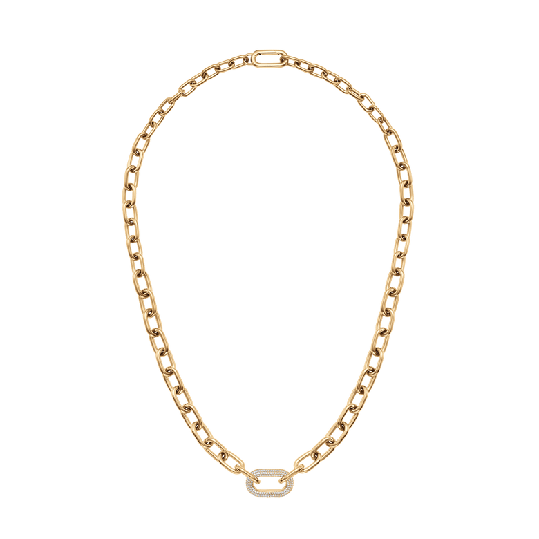 Crystal Link Necklace Gold